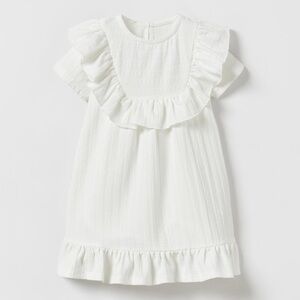 3-4T NWT ZARA Kids Toddler Girl Textured Ruffle Dress